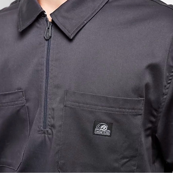 Lurking class Men's Charcoal Graphic Button Down Shirt size XXL NWT - Picture 3 of 5